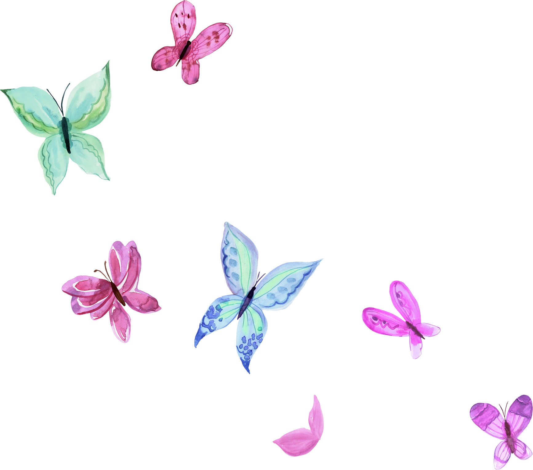 Pastel colored butterflies